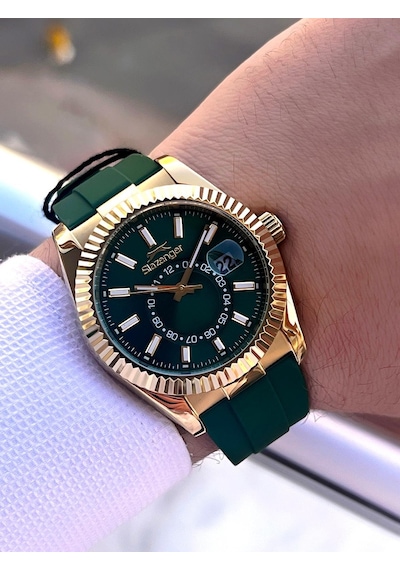 Slazenger Silikon Kordon İç Fonksiyonları Aktif 10 Atm Suya Dayanıklı Erkek Kol Saati Esl.09.2514.04 Sarı