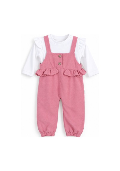 Babyhola Kız Bebek Çocuk Salopet Badi Takım 2338 Pembe