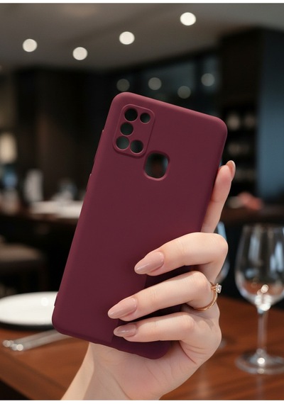 Samsung Galaxy A21s Uyumlu İçi Kadife Kamera Korumalı Renkli Silikon Kılıf