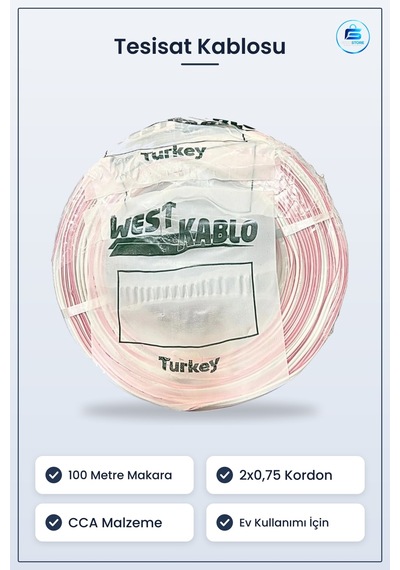 Elektrik Tesisat Kablosu Kordon Cca Kablo 100 Metre Makara Ev Kul