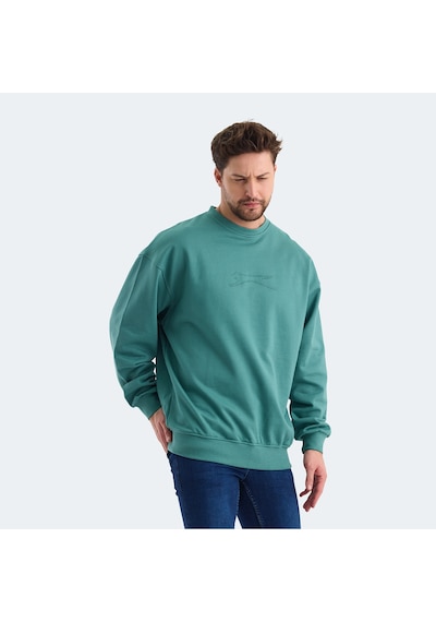 Slazenger VADIK Oversize Erkek  Yeşil Sweatshirt