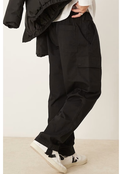 Calvin Klein Straight Leg Cargo Trousers Erkek Bol Kesim Kargo Cepli Eşofman Altı Siyah Siyah