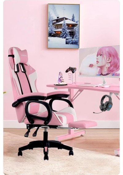 Fashcolle Dynamic Pink Masajlı Oyuncu Koltuğu Pembe
