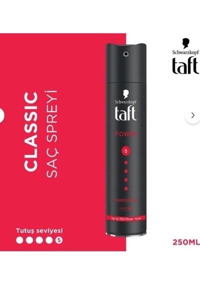 Taft Saç Spreyi 250 Ml Power Caffeine Yeni
