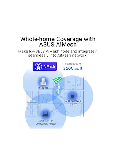Asus Rp-be58 Wifi7 Be3600 Dual-band Menzil Genişletici