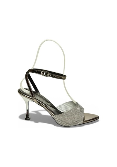 Fox Shoes Y820140034 Platin Ayna İnce Topuklu Kadın Abiye Ayakkabı Platin