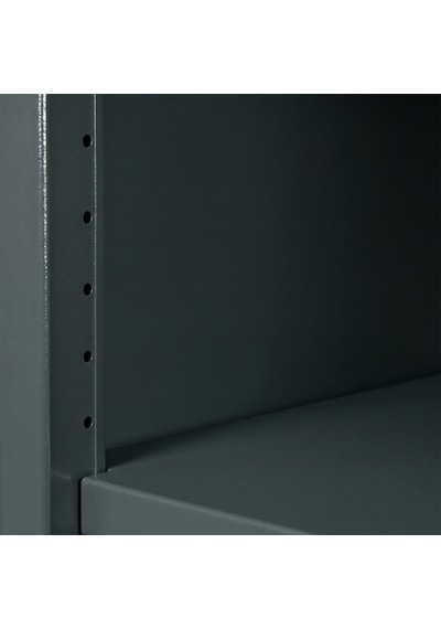 Lande Ziglat Serisi Kilitli Metal Home Office Dolabı %70 Perfore Kapaklı Antrasit Gri Ral 7016 450x450x450 Mm