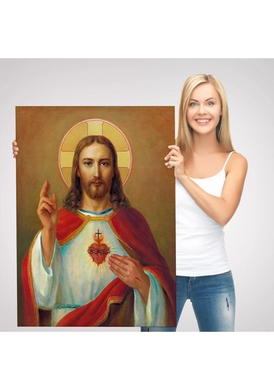 İsa'nın En Kutsal Kalbi Tablosu - The Most Sacred Heart Of Jesus-6478
