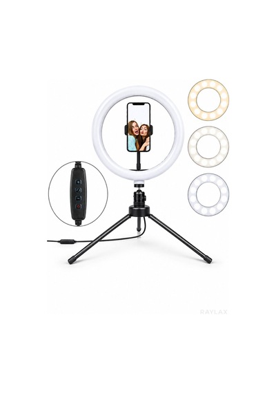 Ring Light 10 İnç Led Işıklı Telefon Tutucu Masa Ayaklı Tiktok Youtube Çekim Işığı