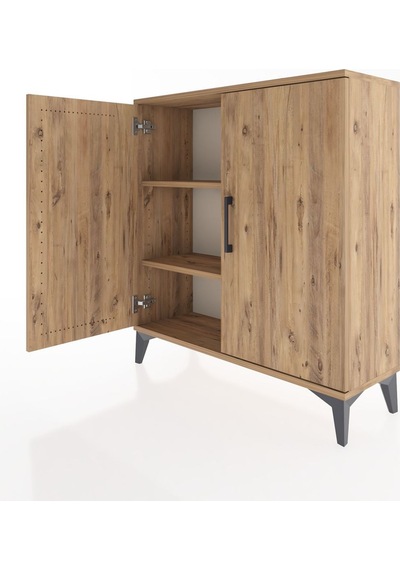 Arges Şifonyer Tek Raflı 2 Çekmeceli 2 Kapaklı 88x30x96 Çam-çam Atlas Çam