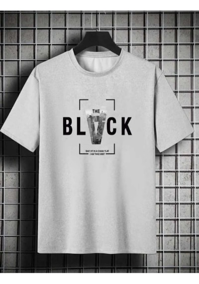 Kozia Outdoors Malkoçbey Siyah Baskılı Oversize Unisex Basic O Yaka T-shirt Gri
