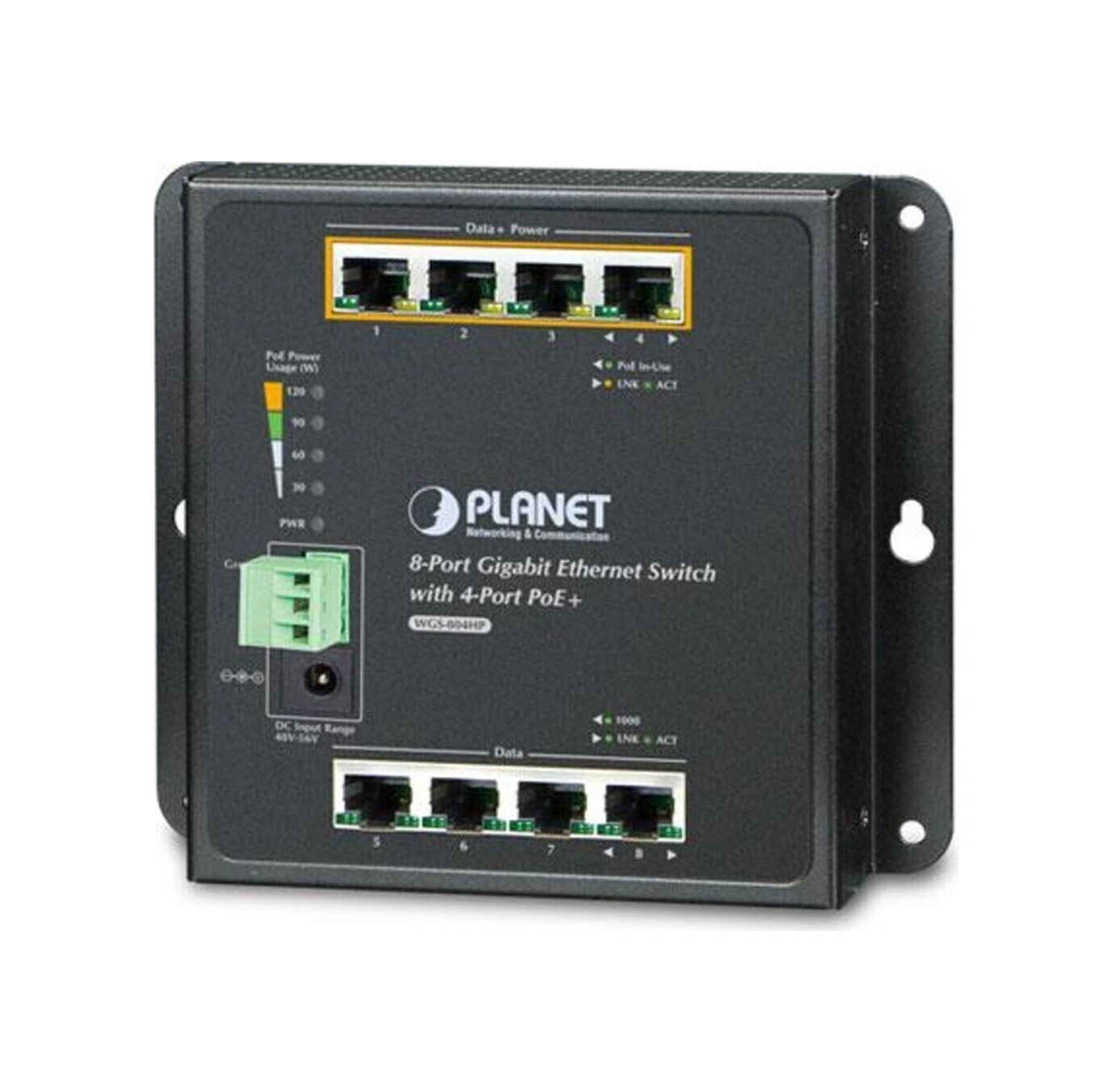 Duvar Tip Yönetilemeyen Poe Switch 8-port 10/100/1000base-t Port-1 Ile Port-4 Arası Ieee 802.3at/a-114327