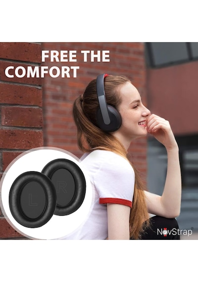Novstrap Anker Soundcore Life Q10 Q10 Bt İle Uyumlu Kulaklık Pedi Süngeri Yastığı Siyah