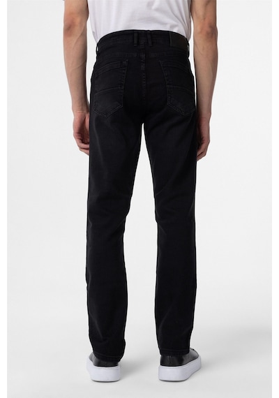 Süvari Siyah Regular Denim Pantolon-35075 Siyah