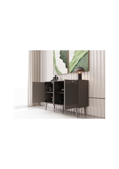 Melura Konsol 120 Cm %100 Mdf Lake Ahşap Ayaklı Gri