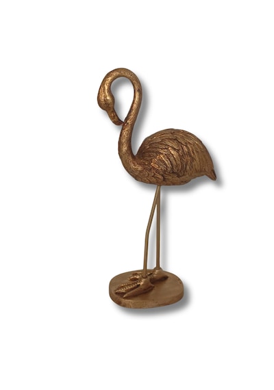 Flamingo Dekoratif Polyester Biblo Altın .