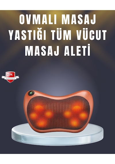 Çok Fonksiyonlu Boyun Bel Sırt Masaj Yastığı Araç İçi Uyumlu Açık Bej