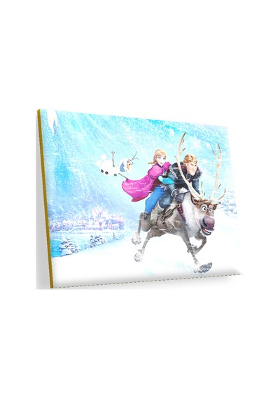 Cakasepetim Frozen Kar Taneleri Şehir Buz Geyik Kardan Adam Ahşap Mdf Tablo