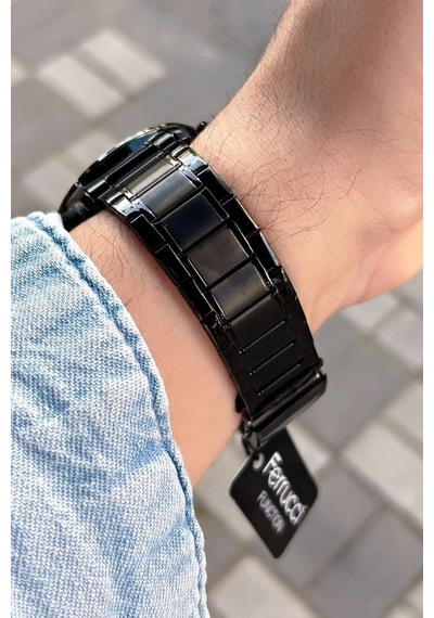 Ferrucci Fc-32520 Siyah Renk Fonksiyonları Aktif Çelik Erkek Kol Saati Kasa Çap 43mm