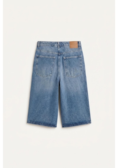 Defacto %100 Pamuk Super Baggy Fıt Mavi Bermuda Jean Şort I3952ax26hsnm28 Mavi-nm28