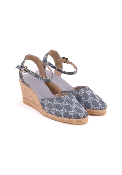 Star Tombis Gerçek Elişi Topuğu Açık Bilekten Bantlı Dolgu Topuk Keten Hasır Espadril Handmade Çok Renk Çok Renkli