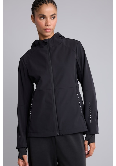 Defacto Rüzgar Geçirmez Su İtici Softshell Slim Fit Kapüşonlu Fermuarlı Cepli Yağmurluk C4951ax26aubk81 Siyah-bk81
