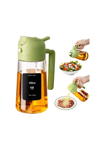 Yağ Püskürtme Şişesi, 470ml 2'si 1 Arada Cam Zeytinyağı Püskürtme Ve Dökme Makinesi, Mutfak, Hava Fritözü, Y Genel