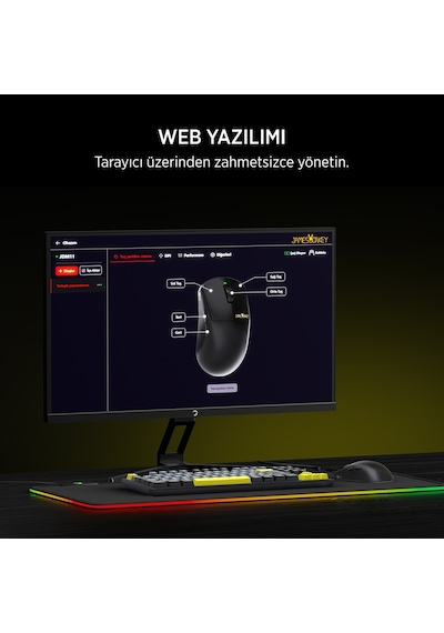 James Donkey Jdm11 Paw3311 12.000dpı Triple Mode Kablolu/bluetooth/2.4g Siyah Gaming Mouse