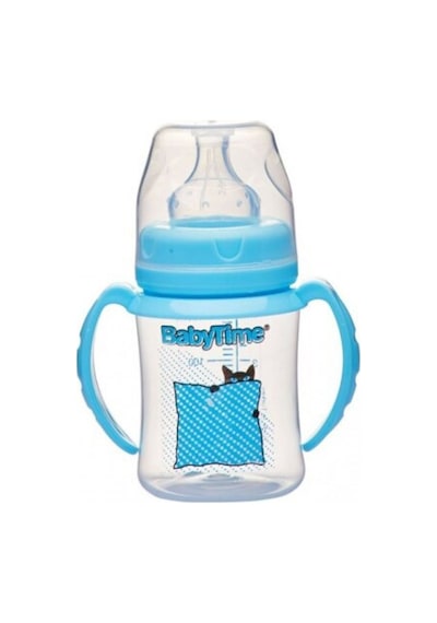 Baby Time Silikon Uçlu Geniş Ağız Kulplu Biberon - 150ml