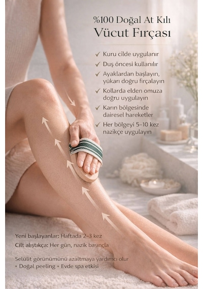 Selülit Karşıtı Doğal At Kılı Fırça