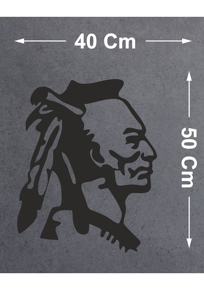 Savaşçı Son Mohikan Kızılderili Sticker - Kızıl Derili Yerli Sticker - Oto Araba Motosiklet Kask Sticker - 00219 50X40 Cm