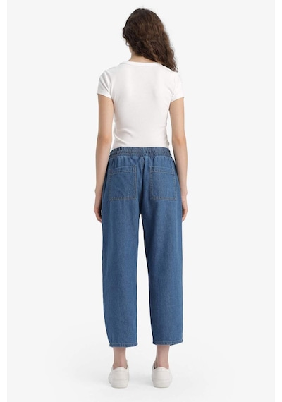DeFacto Pull On Carrot Fit Yüksek Bel Crop Fit Yumuşak Jean Pantolon E0954AX25SMNM85