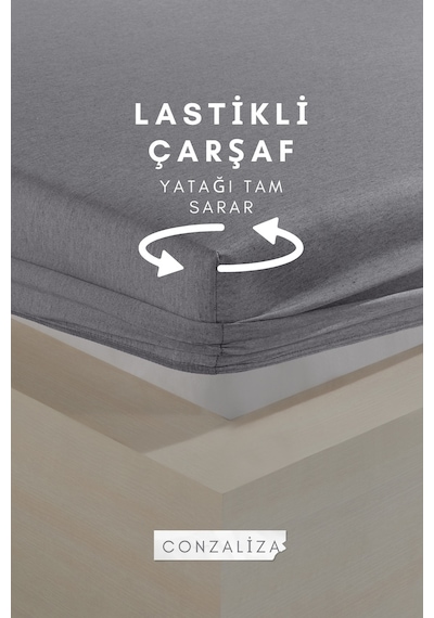 Conzaliza Tek Kişilik Lastikli Çarşaflı Nevresim Takımı Mürdüm-gri Çok Renkli