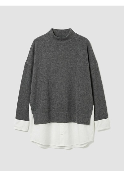 Lcwaıkıkı Classic Antrasit Soft Touch Oversize Kadın Sweatshirt Tunik