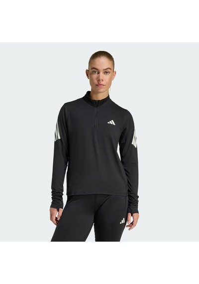 Adidas Adi365 Iconic Running 1/2 Fermuarlı Kadın Uzun Kollu T-shirt Jz5149 Siyah