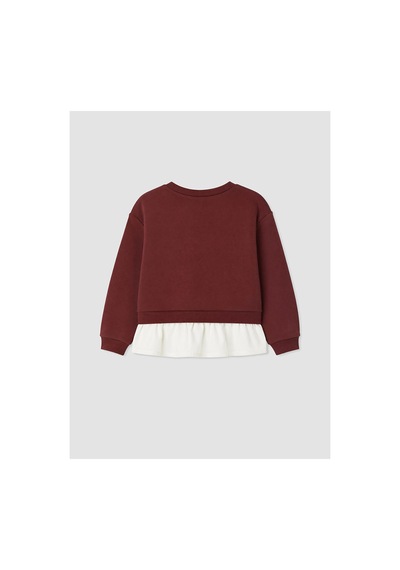 Lc Waikiki Alıta Cıty Farkıyla Lcw Kids Bordo 3 İplik Şardonlu Taşlı Standart & Regular Kız Çocuk Sweatshirt Bordo - 925528534 Bordo