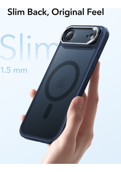 Esr Apple Uyumlu iPhone 17 Air Classic Hybrid Magsafe Standlı Kılıf - Kamera Kontrol Buton - Buzlu Mavi Buzlu Mavi