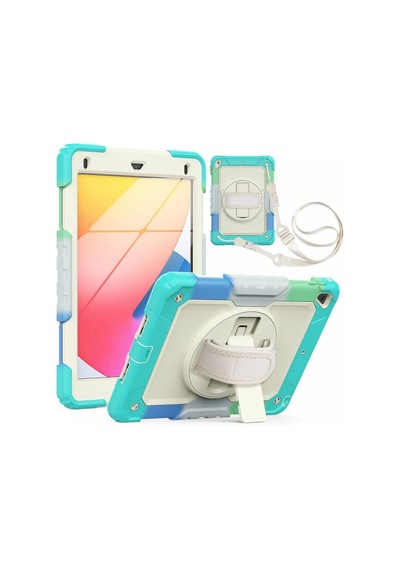 Apple iPad Uyumlu  5 Air 9.7 Kılıf Tablet Rainbow Kapak - Turkuaz