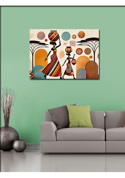 Kanvas Tablo Retro Afrikalı Kadın Tasarımı 50cmx70cm