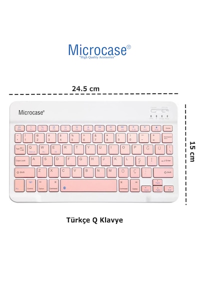 Microcase Xiaomi Redmi Pad 2 11 İnch İle Uyumlu Tablet Çanta+türkçe Bluetooth Klavye +mouse+ Standı - Pembe Al4382 Omuz Çantası