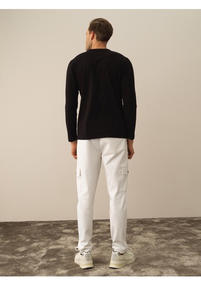 Xint Siyah Modal Dokulu Slim Fit Uzun Kollu Tişört 502046