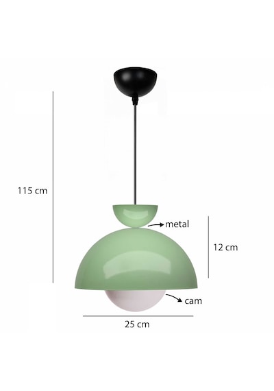 Homing Nuuq Camlı Metal Sarkıt 241339 Su Yeşili