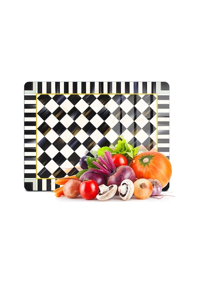 2'li Cam Kesme Tahtası Ve Sunumluk Mackenzie Desenli 20 X 30 Cm Ve 25 X 35 Cm Çok Renkli