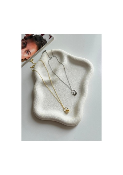 Lock Gümüş Kalp Charm Zirkon Taşlı Kolye Charm Koleksiyonu Xuping Altın Kaplama