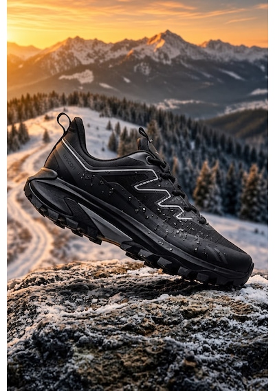 Lescon Kışlık %100 Su Geçirmez Garantili Kaydrmaz Taban Teknolojili Hafif Rahat Siyah Tarz Outdoor Spor
