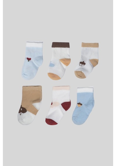 Defne Baby 6 Çift Newborn Anti-bakteriyal Yeni Doğan Ve Bebek Çorabı 0-6 Ay Çok Renkli