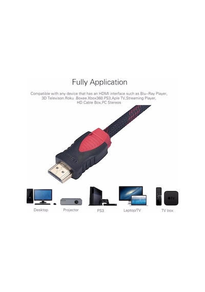 4877 Hdmi Kablosu 15 Metre Lcd Laptop 4k Fhd Ara Bağlantı Erkek
