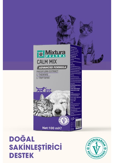 Mixtura Pharma Calm Mix Kedi Ve Köpek Sakinleştirmeye Vemaya Yardımcı Sıvı