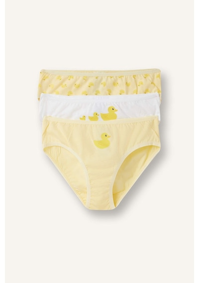 Defacto Desenli Penye 3lü Slip Külot Kız Çocuk H6338a826smyl83 Sarı-yl83