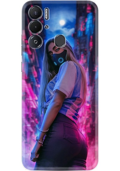 Tecno Pova Neo Kilif Silikon Desen Mask Girl 1659 557179285